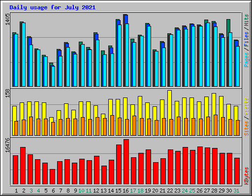 Daily usage for July 2021