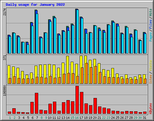 Daily usage for January 2022
