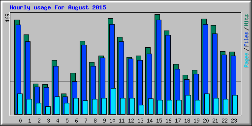 Hourly usage for August 2015