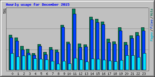 Hourly usage for December 2015