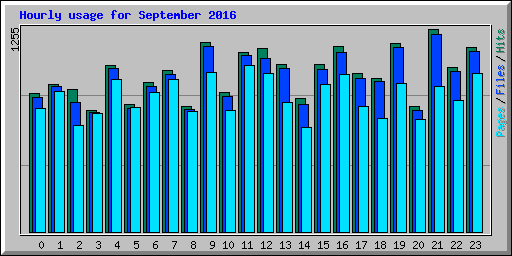Hourly usage for September 2016