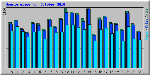 Hourly usage for October 2016