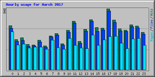 Hourly usage for March 2017