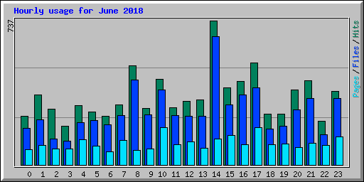 Hourly usage for June 2018