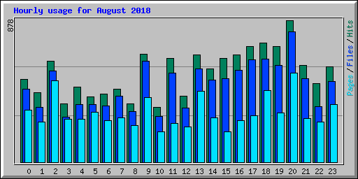 Hourly usage for August 2018