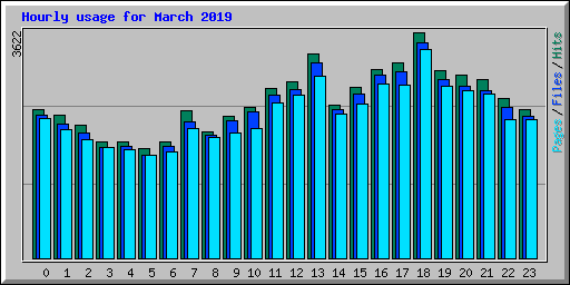 Hourly usage for March 2019