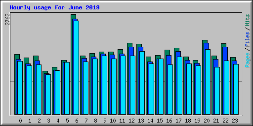 Hourly usage for June 2019