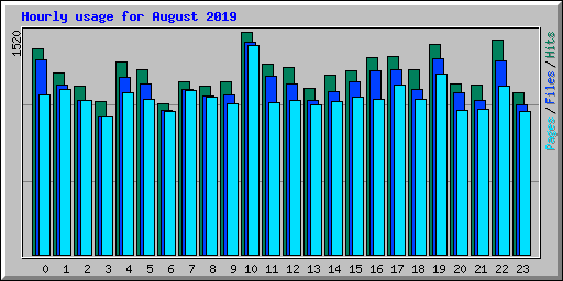 Hourly usage for August 2019