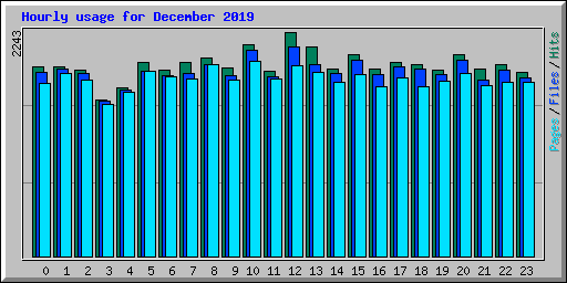Hourly usage for December 2019
