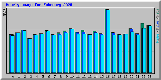 Hourly usage for February 2020