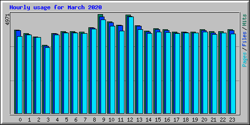 Hourly usage for March 2020