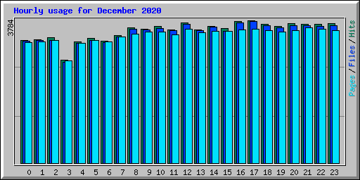 Hourly usage for December 2020