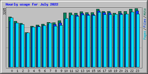 Hourly usage for July 2022