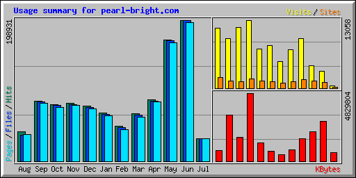Usage summary for pearl-bright.com